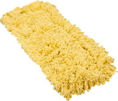 Rubbermaid - 24" Long x 5" Wide Yarn Blend Dust Mop Head - Envelope Connection, Yellow, Looped Head - Exact Tool & Supply