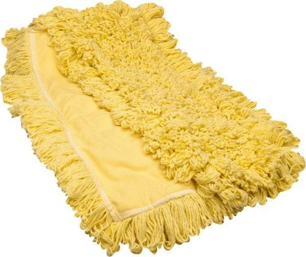 Rubbermaid - 60" Long x 5" Wide Yarn Blend Dust Mop Head - Envelope Connection, Yellow, Looped Head - Exact Tool & Supply