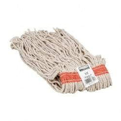 Rubbermaid - 1" Orange Head Band, Medium Cotton Cut End Mop Head - 8 Ply, Side Loading Connection, Use for General Purpose - Exact Tool & Supply