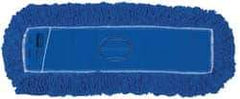 Rubbermaid - 48" Long x 5" Wide Synthetic Dust Mop Head - Slip-On/Slip-Through Backing, Blue, Twisted Loop Head - Exact Tool & Supply