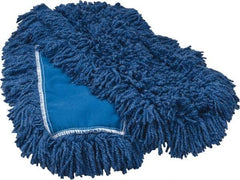 Rubbermaid - 36" Long x 5" Wide Synthetic Dust Mop Head - Slip-On/Slip-Through Backing, Blue, Twisted Loop Head - Exact Tool & Supply