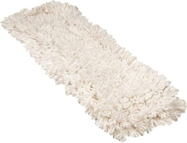 Rubbermaid - 24" Long x 5" Wide Cotton Yarn Dust Mop Head - Slip-On/Slip-Through Backing, White, Twisted Loop Head - Exact Tool & Supply