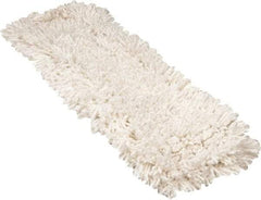 Rubbermaid - 24" Long x 5" Wide Cotton Yarn Dust Mop Head - Slip-On/Slip-Through Backing, White, Twisted Loop Head - Exact Tool & Supply