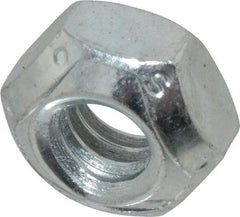 Value Collection - 1/4-20 UNC Grade C Hex Lock Nut with Distorted Thread - 7/16" Width Across Flats, 7/32" High, Cadmium Clear-Plated Finish - Exact Tool & Supply