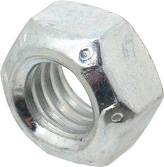Value Collection - 7/16-14 UNC Grade C Hex Lock Nut with Distorted Thread - 11/16" Width Across Flats, 3/8" High, Cadmium Clear-Plated Finish - Exact Tool & Supply