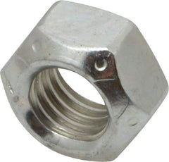 Value Collection - 9/16-12 UNC Grade C Hex Lock Nut with Distorted Thread - 7/8" Width Across Flats, 31/64" High, Cadmium Clear-Plated Finish - Exact Tool & Supply