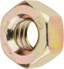 Value Collection - 1/4-20 UNC Steel Right Hand Hex Nut - 7/16" Across Flats, 7/32" High, Zinc Yellow Dichromate Finish - Exact Tool & Supply