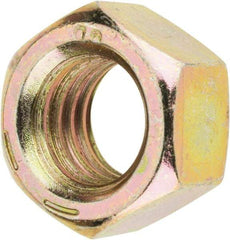 Value Collection - 1/2-13 UNC Steel Right Hand Hex Nut - 3/4" Across Flats, 7/16" High, Zinc Yellow Dichromate Finish - Exact Tool & Supply