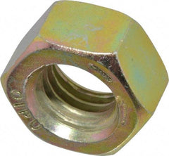 Value Collection - 9/16-12 UNC Steel Right Hand Hex Nut - 7/8" Across Flats, 31/64" High, Zinc Yellow Dichromate Finish - Exact Tool & Supply