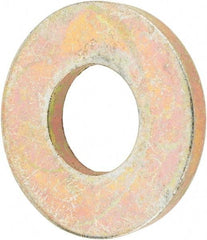Value Collection - 1/4" Screw, Grade 8 Steel SAE Flat Washer - 9/32" ID x 5/8" OD, 1/16" Thick, Zinc Yellow Dichromate Finish - Exact Tool & Supply