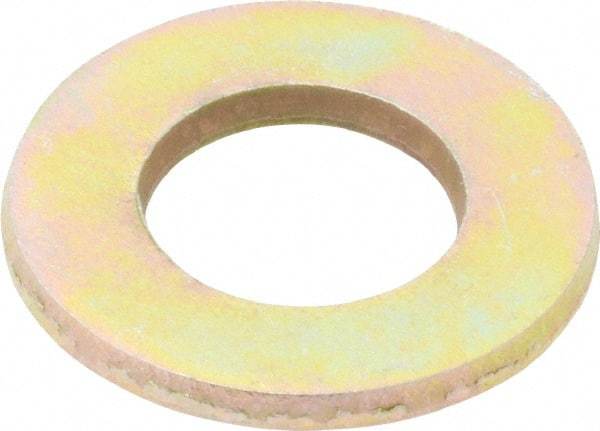 Value Collection - 1/2" Screw, Grade 8 Steel SAE Flat Washer - 17/32" ID x 1-1/16" OD, 3/32" Thick, Zinc Yellow Dichromate Finish - Exact Tool & Supply