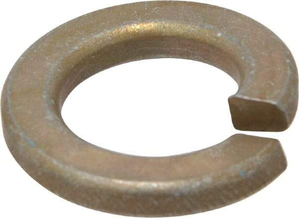 Value Collection - 9/16", 0.564" ID, 0.141" Thick Split Lock Washer - Grade 8 Steel, Zinc Yellow Dichromate Finish, 0.564" Min ID, 0.574" Max ID, 0.965" Max OD - Exact Tool & Supply
