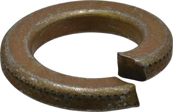 Value Collection - 3/4", 0.753" ID, 0.188" Thick Split Lock Washer - Grade 8 Steel, Zinc Yellow Dichromate Finish, 0.753" Min ID, 0.766" Max ID, 1.265" Max OD - Exact Tool & Supply