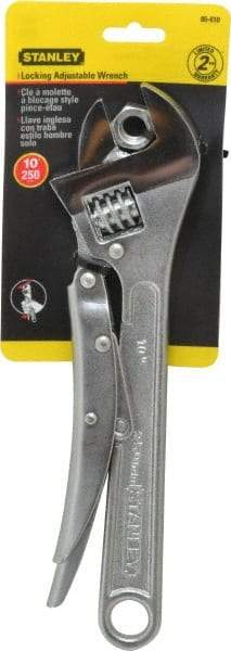 Stanley - 10" Locking Adjustable Wrench - Chrome Vanadium Steel, Chrome Finish - Exact Tool & Supply