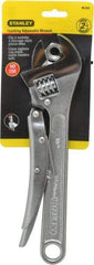 Stanley - 10" Locking Adjustable Wrench - Chrome Vanadium Steel, Chrome Finish - Exact Tool & Supply