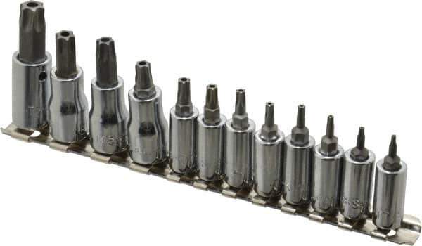 SK - 12 Piece 1/4 & 3/8" Drive Torx Bit Socket Set - T7 to T55 Torx - Exact Tool & Supply