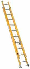 Made in USA - 32' High, Type IA Rating, Fiberglass Extension Ladder - Exact Tool & Supply