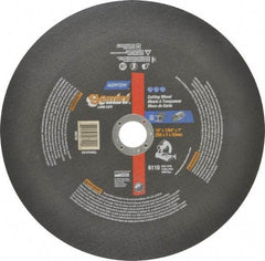 Norton - 10" Aluminum Oxide Cutoff Wheel - 7/64" Thick, 1" Arbor, 6,110 Max RPM, Use with Stationary Tools - Exact Tool & Supply