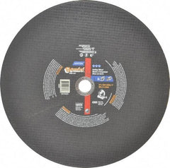 Norton - 14" Aluminum Oxide Cutoff Wheel - 3/32" Thick, 1" Arbor, 4,365 Max RPM, Use with Stationary Tools - Exact Tool & Supply
