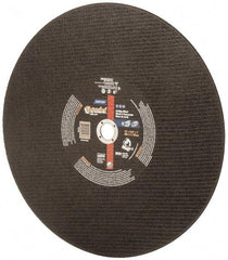Norton - 16" Aluminum Oxide Cutoff Wheel - 7/64" Thick, 1" Arbor, 3,820 Max RPM, Use with Stationary Tools - Exact Tool & Supply