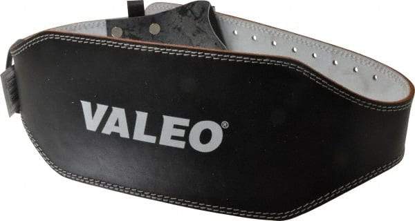 Valeo - Size M, Traditional Buckle, Leather Belt - 31 to 37" Waist, 6" Wide, Lumbar Support, Black - Exact Tool & Supply