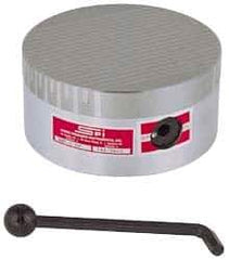 Suburban Tool - Fine Pole Round Permanent Magnetic Rotary Chuck - 6-1/4" Wide x 2-15/16" High, Ceramic - Exact Tool & Supply