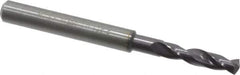 Guhring - #16 140° Spiral Flute Solid Carbide Screw Machine Drill Bit - FIREX Finish, Right Hand Cut, 24mm Flute Length, 66mm OAL, SU Point, Straight Shank - Exact Tool & Supply