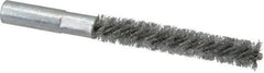 Value Collection - 3/8" Diam Helical Steel Tube Brush - Double Spiral, 0.008" Filament Diam, 2-23/64" Brush Length, 4" OAL, 3/16-24 Female Shank - Exact Tool & Supply