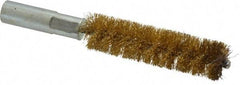 Value Collection - 5/8" Diam Helical Brass Tube Brush - Double Spiral, 0.014" Filament Diam, 2-23/64" Brush Length, 4" OAL, 5/16-18 Female Shank - Exact Tool & Supply