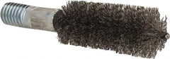 Value Collection - 1" Diam Helical Stainless Steel Tube Brush - Double Spiral, 0.012" Filament Diam, 2-23/64" Brush Length, 4" OAL, 1/2-12 Male Shank - Exact Tool & Supply