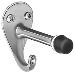 Bradley - 3" Projection Door Stop with Hook - Wall Mount, Chrome Finish - Exact Tool & Supply