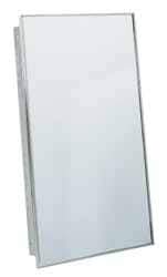 Bradley - 3 Shelf Recessed Mount Stainless Steel Medicine Cabinet - 30-5/8" High x 17-1/8" Wide x 4" Deep, Adjustable Shelves - Exact Tool & Supply
