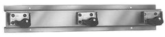 Bradley - 4" High, Stainless Steel with Rubber Holders, Wall Strip Organizer - 36" Long, 4 Holders - Exact Tool & Supply