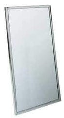 Made in USA - 18 Inch Wide x 36 Inch High, Theft Resistant Rectangular Glass Washroom Mirror - Stainless Steel Frame - Exact Tool & Supply