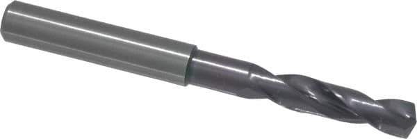 Guhring - 0.2677" 140° Spiral Flute Solid Carbide Screw Machine Drill Bit - FIREX Finish, Right Hand Cut, 34mm Flute Length, 79mm OAL, SU Point, Straight Shank - Exact Tool & Supply