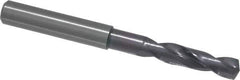 Guhring - 0.2677" 140° Spiral Flute Solid Carbide Screw Machine Drill Bit - FIREX Finish, Right Hand Cut, 34mm Flute Length, 79mm OAL, SU Point, Straight Shank - Exact Tool & Supply