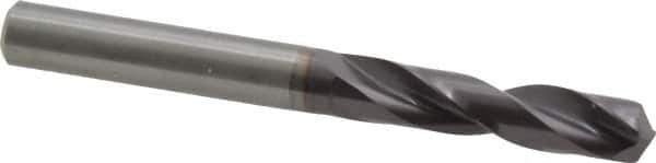 Guhring - 5/16" 140° Spiral Flute Solid Carbide Screw Machine Drill Bit - FIREX Finish, Right Hand Cut, 41mm Flute Length, 79mm OAL, SU Point, Straight Shank - Exact Tool & Supply