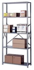 Lyon - 5 Shelf Starter Open Steel Shelving - 1,300 Lb Capacity, 36" Wide x 84" High x 12" Deep, Gray - Exact Tool & Supply