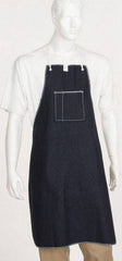 Ansell - 28 x 36" General Purpose Bib Apron - Denim, 14 oz Material, Blue, 1 Pocket, Tie Waist & Neck Strap Closure - Exact Tool & Supply