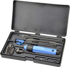 Noga - 18 Piece High Speed Steel Blade Hand Deburring Tool Set - C, D, L, N, S Blade Holder, S10, S20, S30, S101;C12, C20;N1, N2;T-120;D50, D66;L1 Blades, For Holes, Straight Edge, Curved Edge, Bushing Scraping, Pipe Cross Holes - Exact Tool & Supply