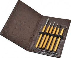 Shaviv - 6 Piece High Speed Steel Blade Hand Deburring Tool Set - UF1, US1, US2, US3, US4, UB38 Blades, For Flat Surface, Hole Edge, Straight Edge - Exact Tool & Supply