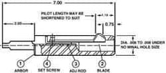 Cogsdill Tool - 1-5/8" Hole, No. 110 Blade, Type C Power Deburring Tool - One Piece, 7" OAL, 1.19" Pilot - Exact Tool & Supply