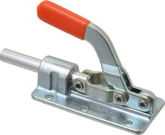 Lapeer - 800 Lb Load Capacity, Flanged Base, Carbon Steel, Standard Straight Line Action Clamp - 6 Mounting Holes, 0.28" Mounting Hole Diam, 1/2" Plunger Diam, Straight Handle - Exact Tool & Supply