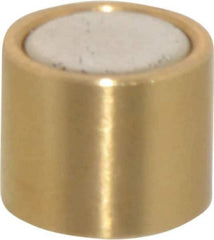 Mag-Mate - 5/16" Diam x 1/4" High, 1 Lb Average Pull Force, 2 Lb Max Pull Force, Neodymium Rare Earth Shielded Magnet - Brass Shield, 0.032" Shielding Wall Thickness - Exact Tool & Supply