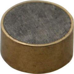 Mag-Mate - 3/4" Diam x 3/8" High, 6-1/2 Lb Average Pull Force, 13 Lb Max Pull Force, Neodymium Rare Earth Shielded Magnet - Brass Shield, 0.062" Shielding Wall Thickness - Exact Tool & Supply