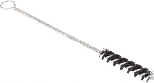 Brush Research Mfg. - 2-1/2" Long x 9/16" Diam Nylon Hole Cleaning Brush - 10" OAL, 0.012" Filament Diam, 0.19" Shank Diam - Exact Tool & Supply