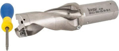 Iscar - 2.63" Max Drill Depth, 2xD, 1-5/16" Diam, Indexable Insert Drill - 2 Inserts, 1-1/4" Shank Diam, Straight Shank - Exact Tool & Supply