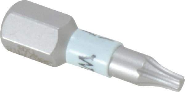 Wera - 1/4" Drive T8 Torx Screwdriver Bit - 1" OAL, Insert Bit - Exact Tool & Supply