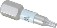 Wera - 1/4" Drive T8 Torx Screwdriver Bit - 1" OAL, Insert Bit - Exact Tool & Supply