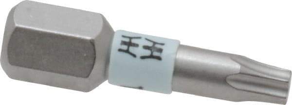 Wera - 1/4" Drive T15 Torx Screwdriver Bit - 1" OAL, Insert Bit - Exact Tool & Supply